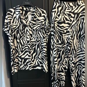 Lane Bryant Black and White Zebra Print Set